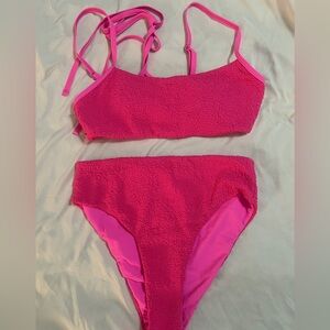 Hot Pink Textured Bikini Set NWT